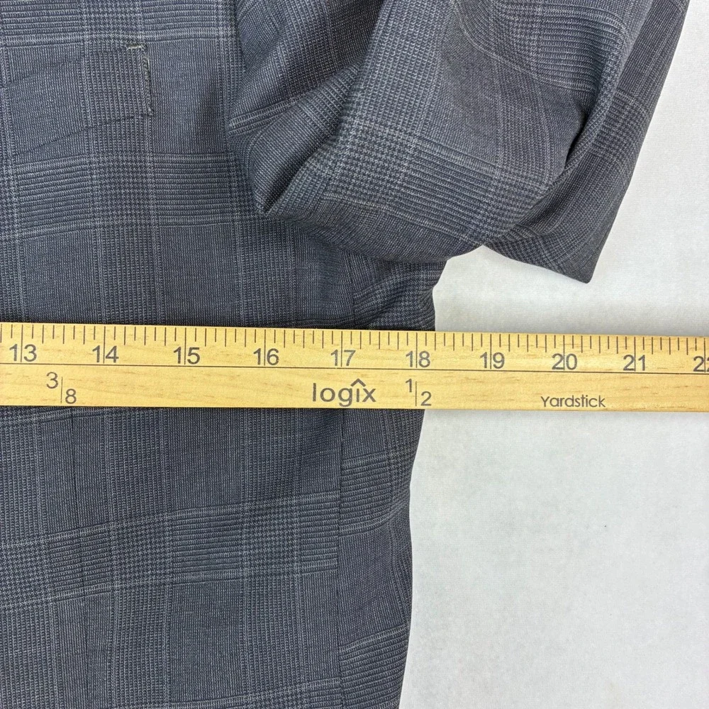 Theory Wellar HC Cobourg Blazer Mens 38R Grey Glen Plaid Wool Stretch Sport Coat